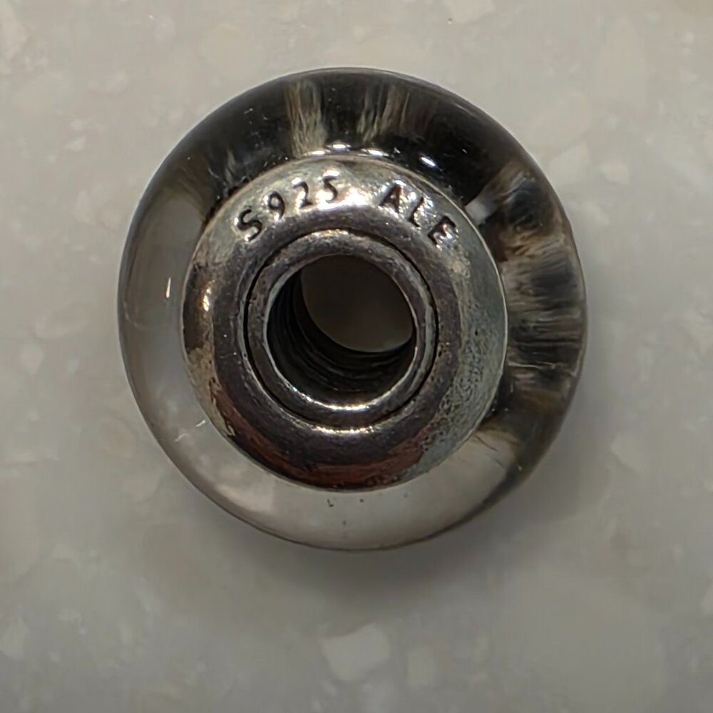 Pandora Murano Glass Zebra Print Charm, Like New - Picture 3 of 3